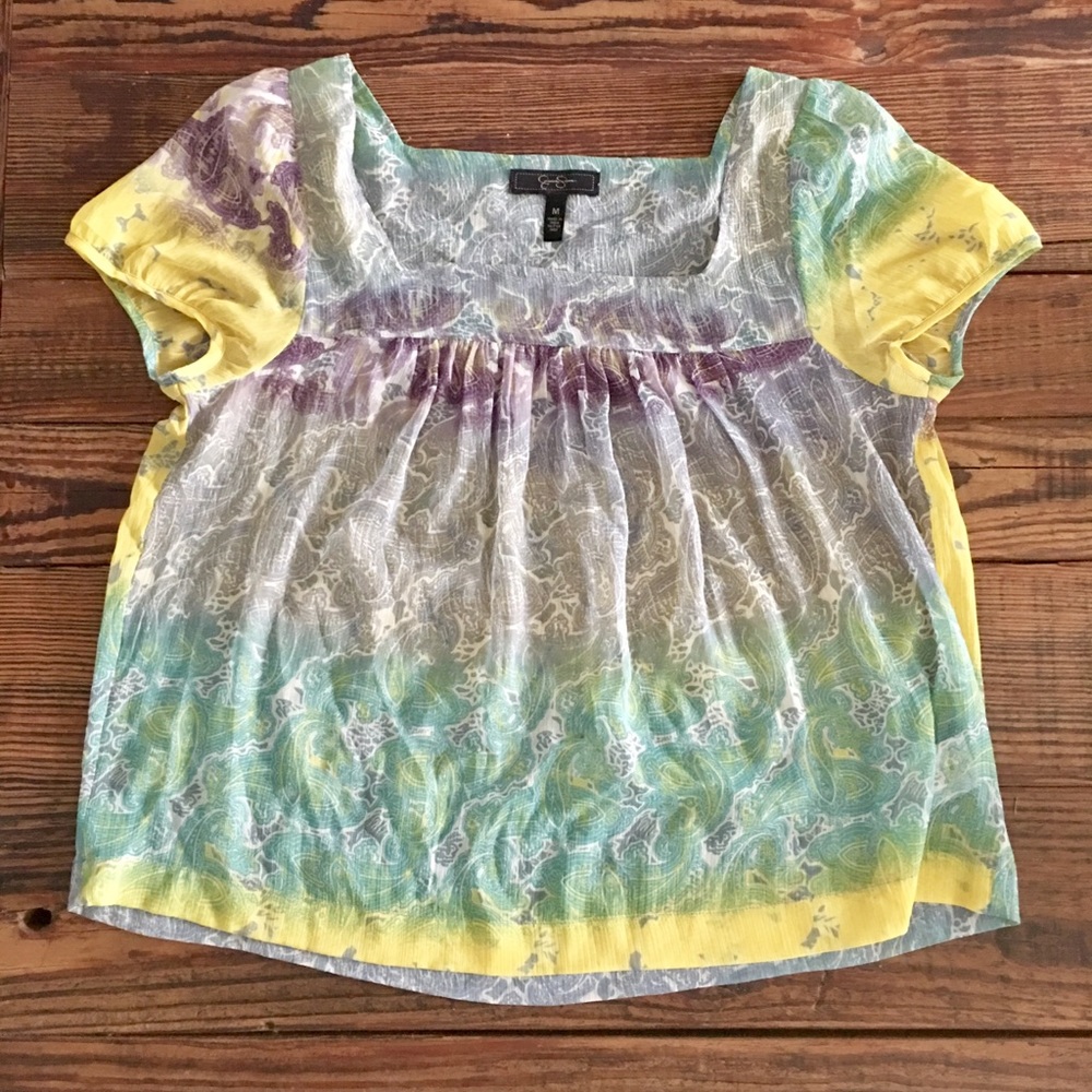 Jessica Simpson Purple and Yellow Blouse